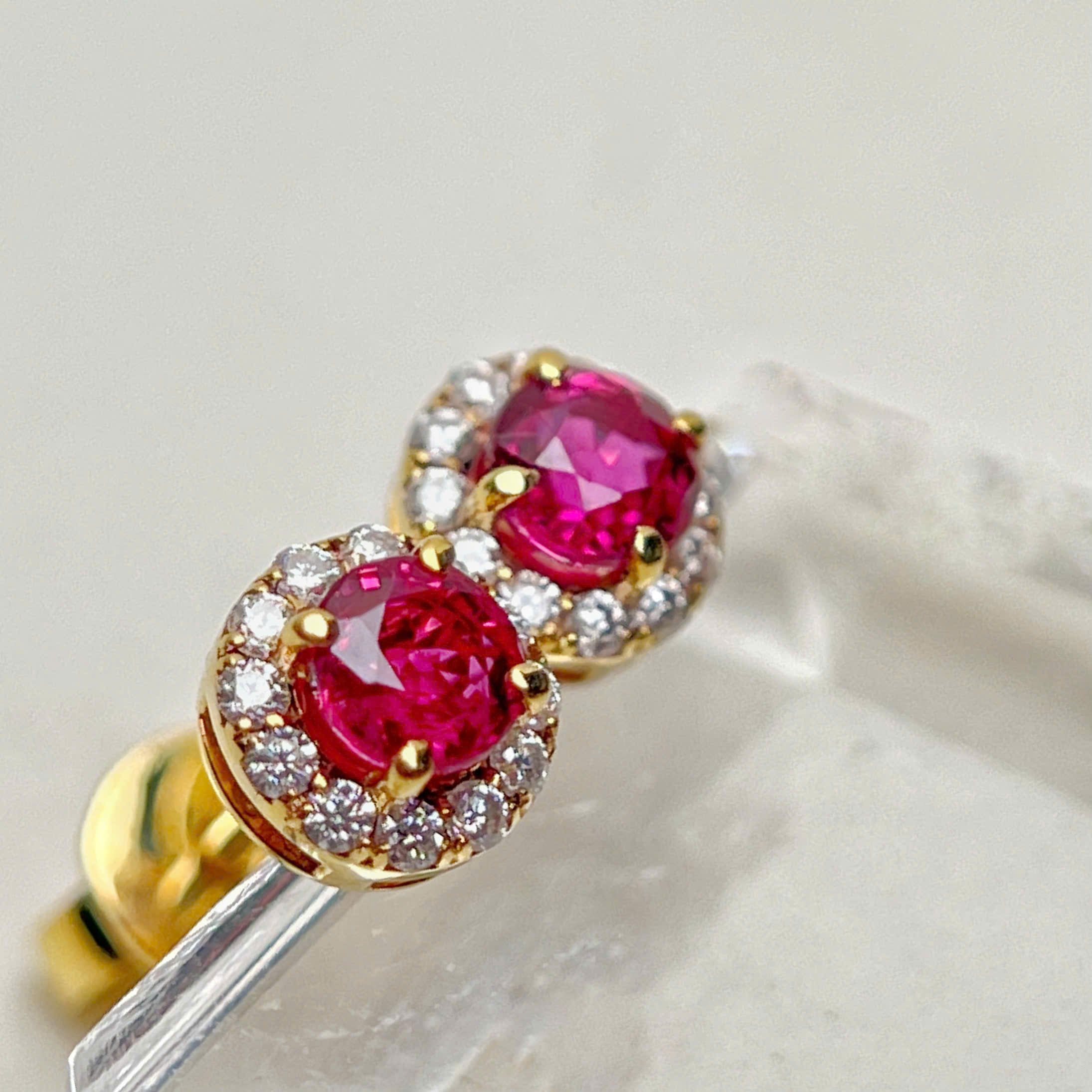 Natural ruby earrings