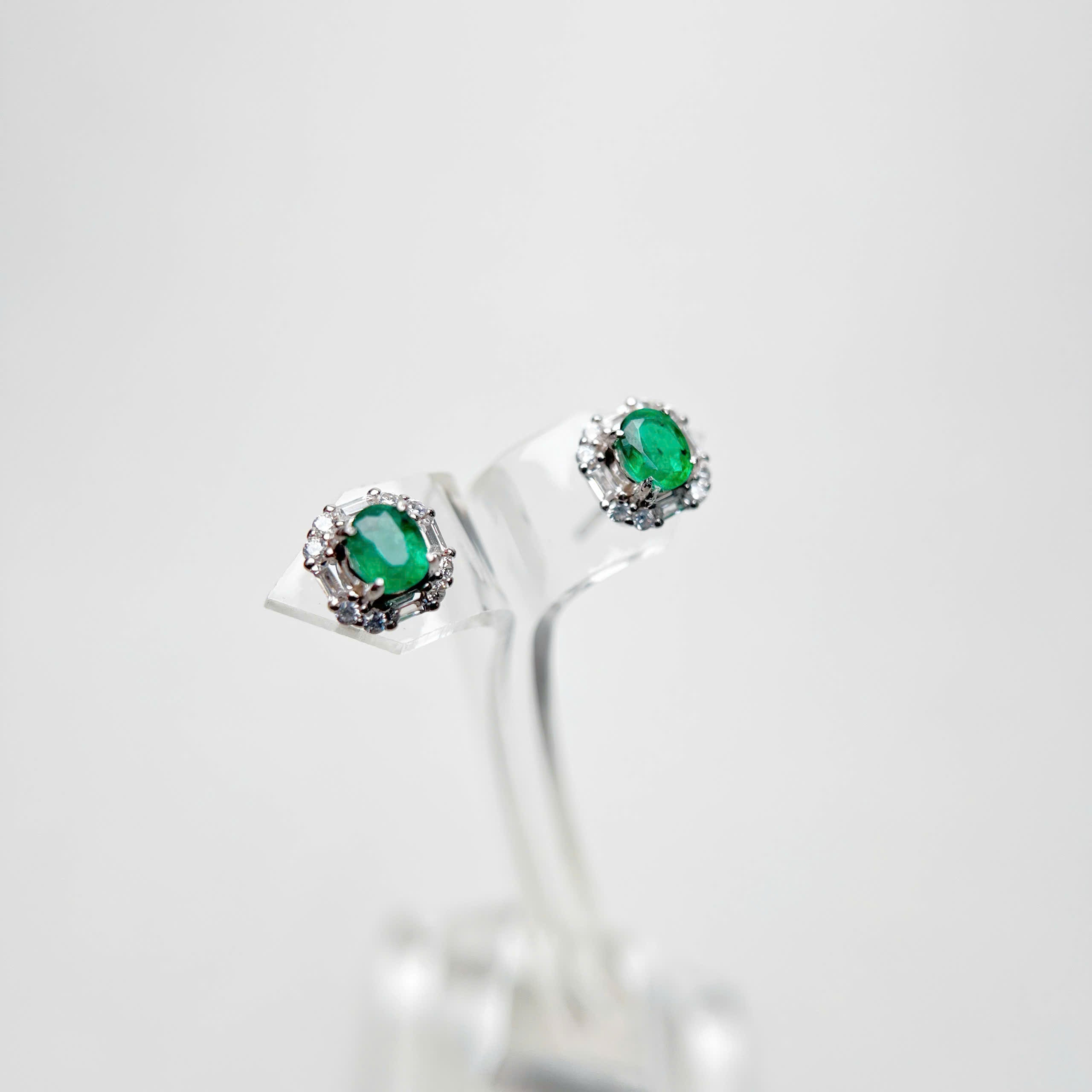 Natural emerald earrings