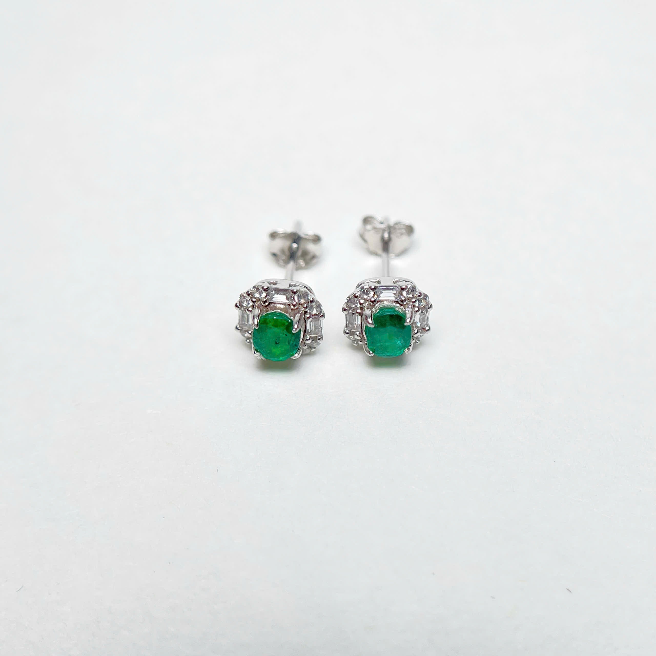 Natural emerald earrings