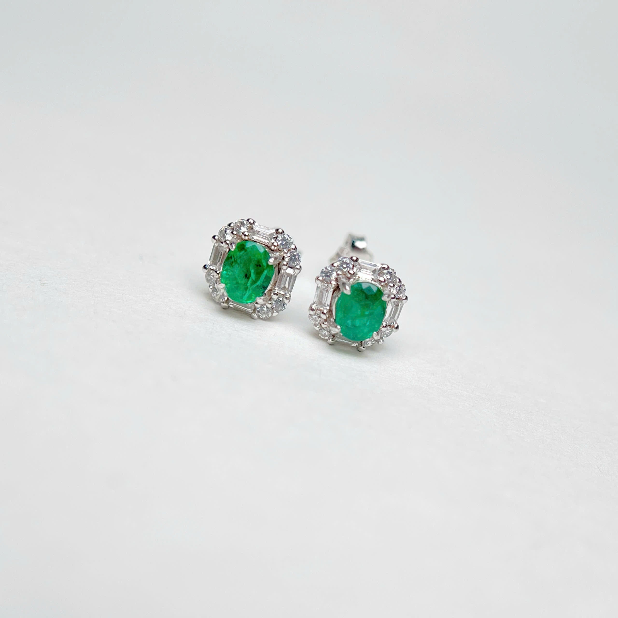 Natural emerald earrings